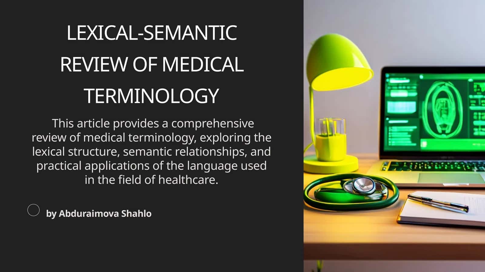 LEXICAL-SEMANTIC REVIEW OF MEDICAL TERMINOLOGY
