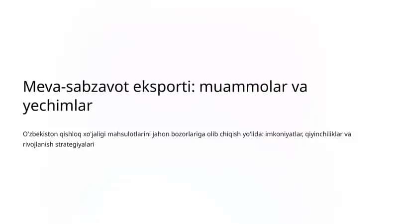 Meva-sabzavot eksporti