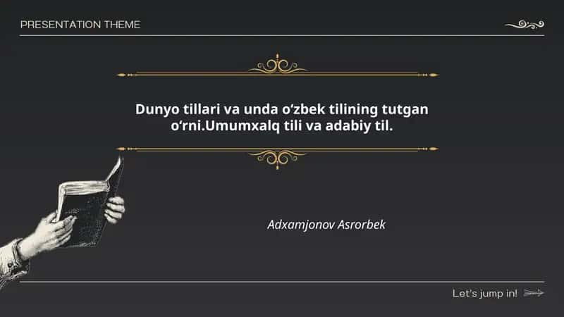 Dunyo tillari va unda oʻzbek tilining tutgan o‘rni.Umumxalq tili va adabiy til