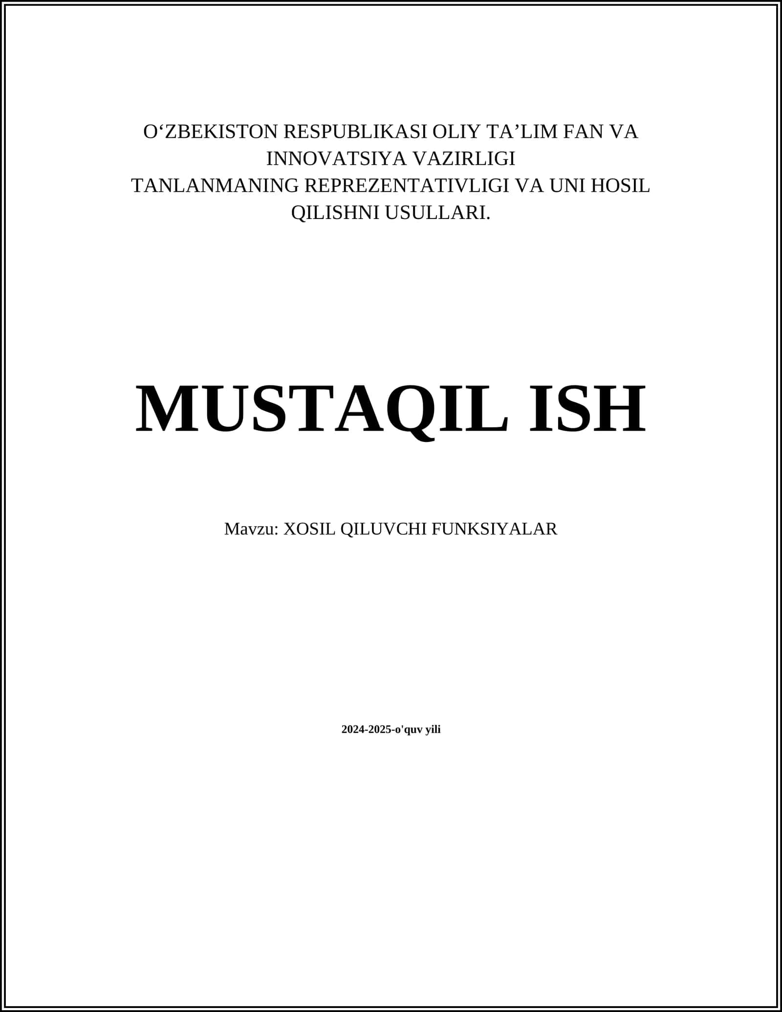 Xoshil qiluvchi funksiyalar