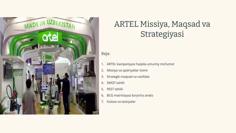 ARTELMissiya, Maqsad va Strategiyasi