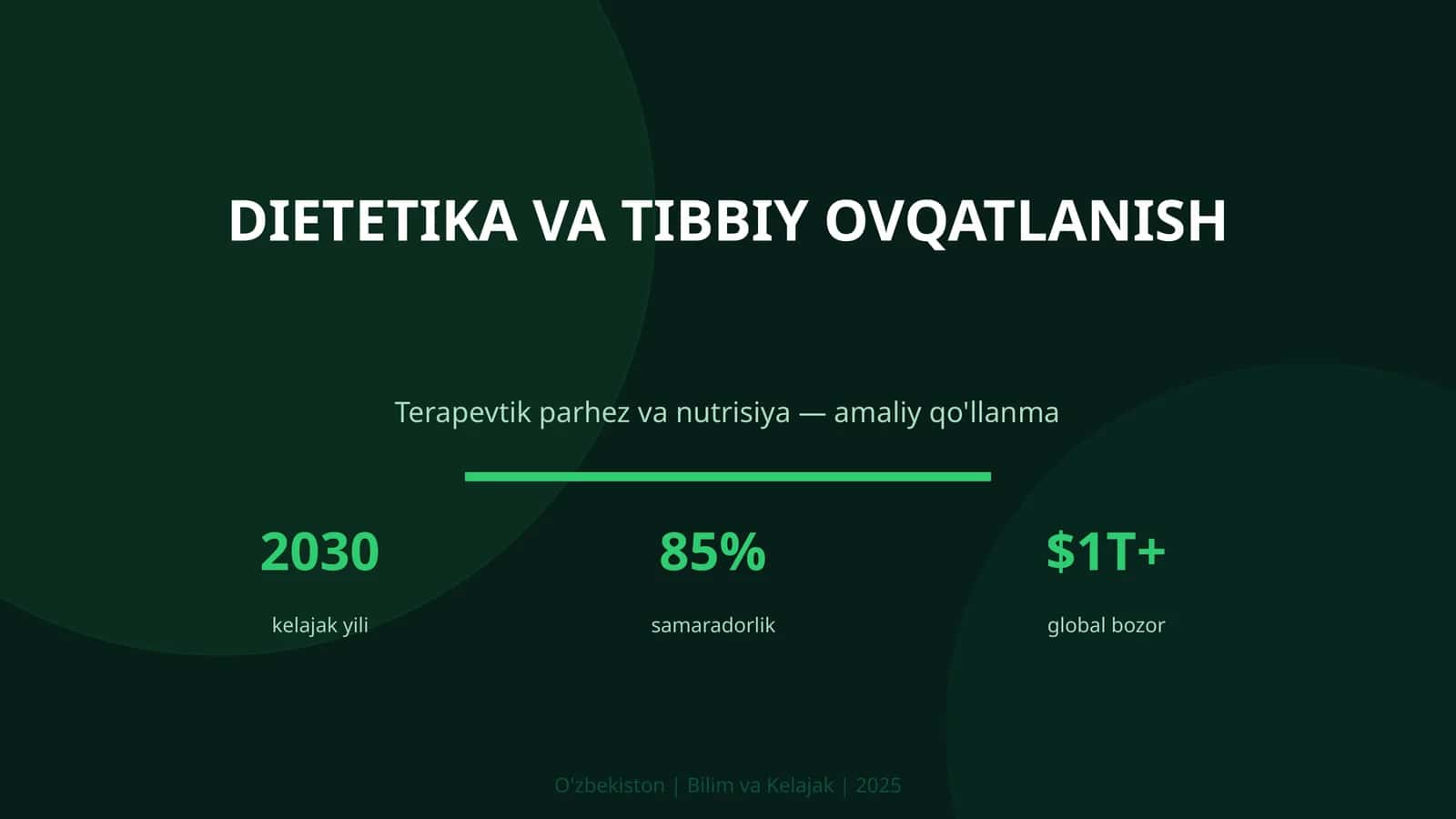 Dietetika va tibbiy ovqatlanish