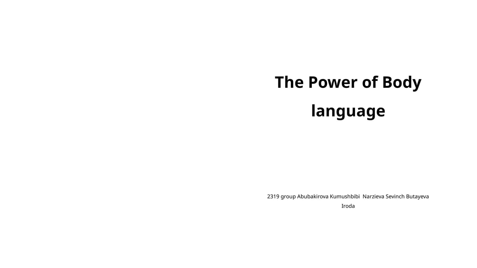 The Power of Body language