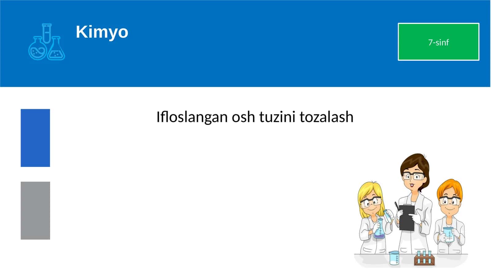 Ifloslangan osh tuzini tozalash
