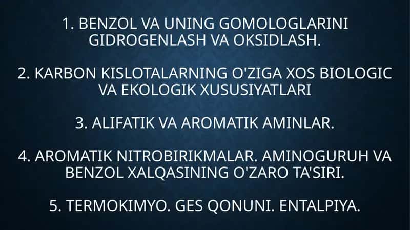 Benzol va uning gomologlari