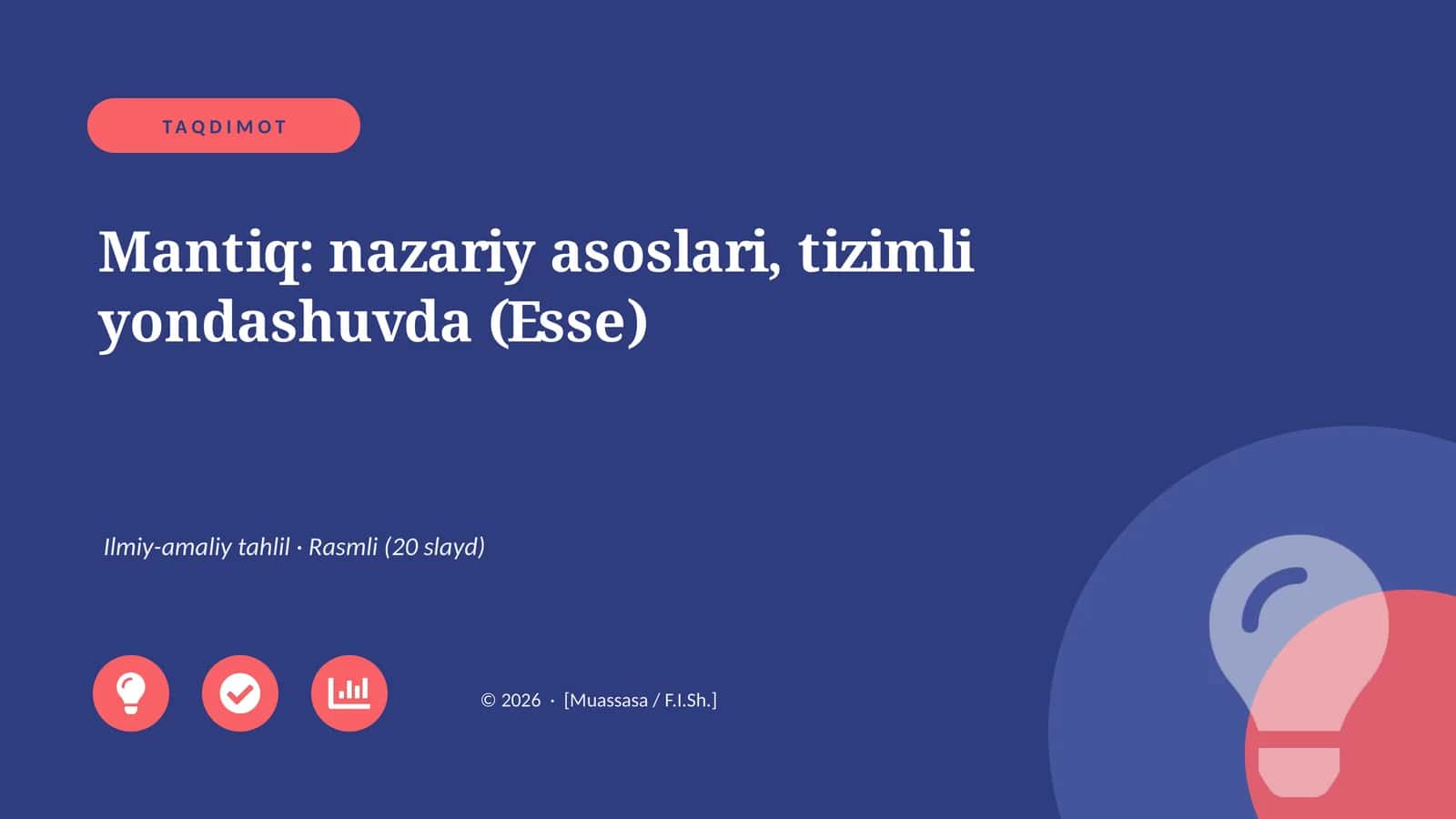 Mantiq: nazariy asoslari, tizimli yondashuvda (Esse)