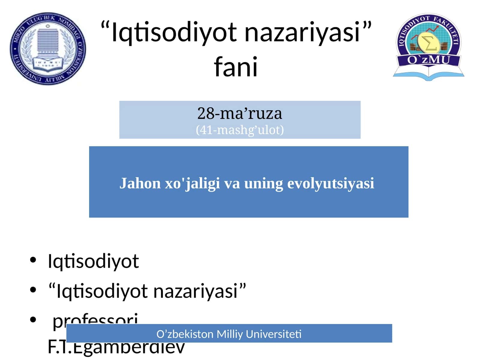 Iqtisodiyot nazariyasi