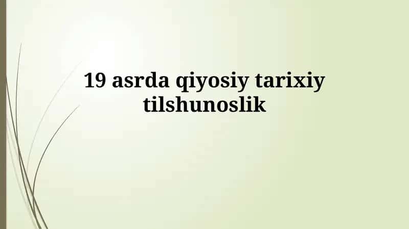 Til O'zgarishlarining Taqqoslash Analizi