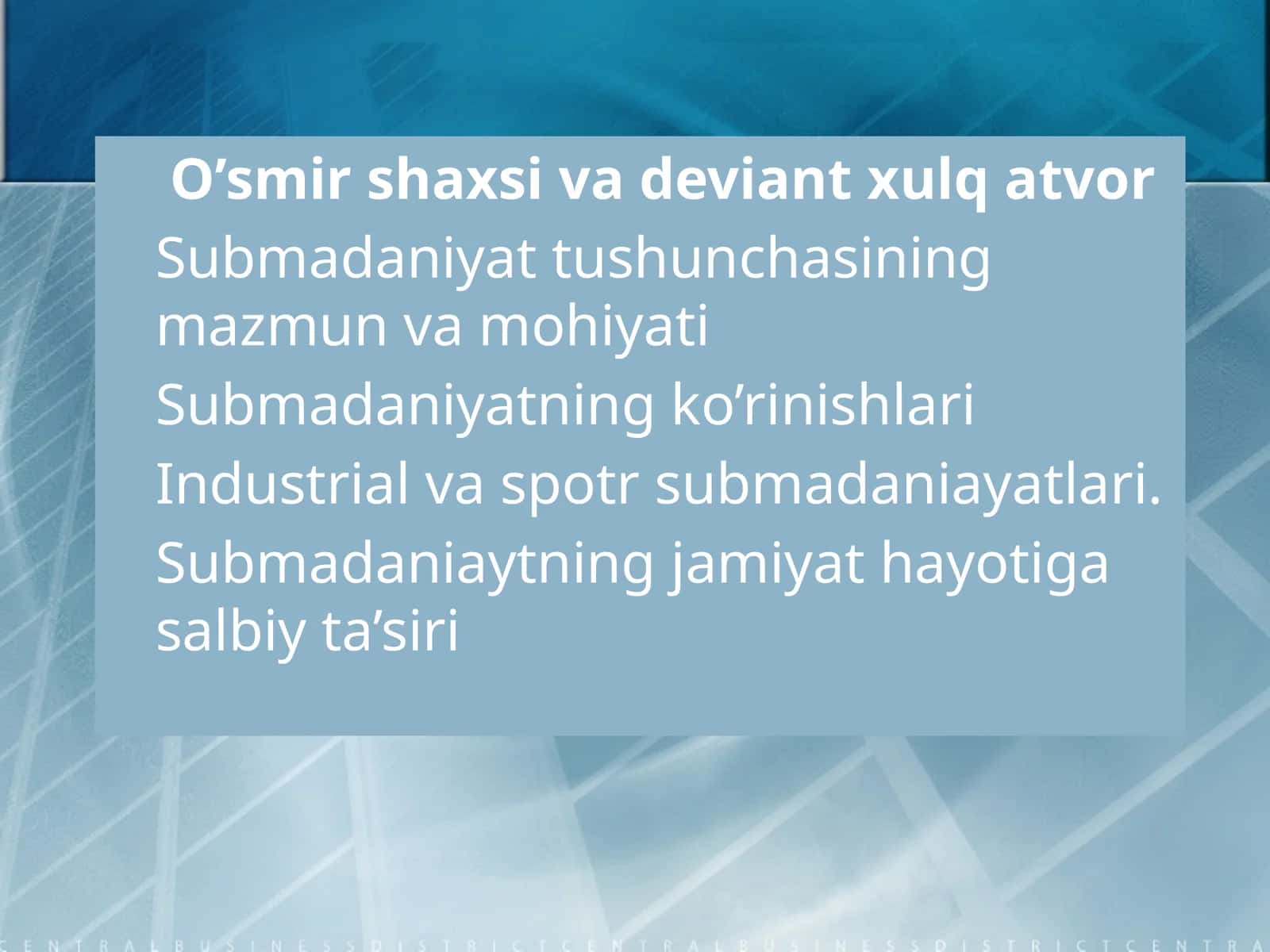 Submadaniyattushunchasiningmazmunvamohiyati