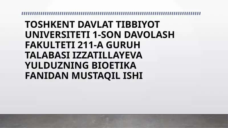 SOG`LIQNI SAQLASH TIZIMING AYRIM SOHALARIDAGI ETIK MUAMMOLAR