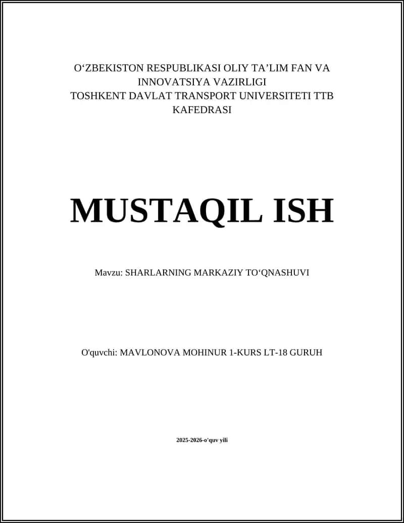 SHARLARNING MARKAZIY TOʻQNASHUVI