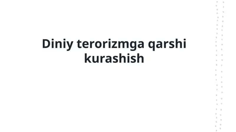 Diniy terorizmga qarshi kurashish