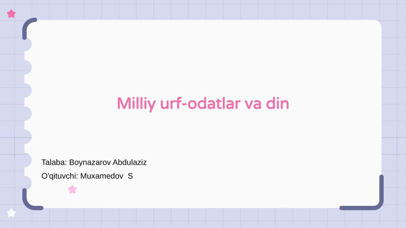 Milliy urf-odatlar va din