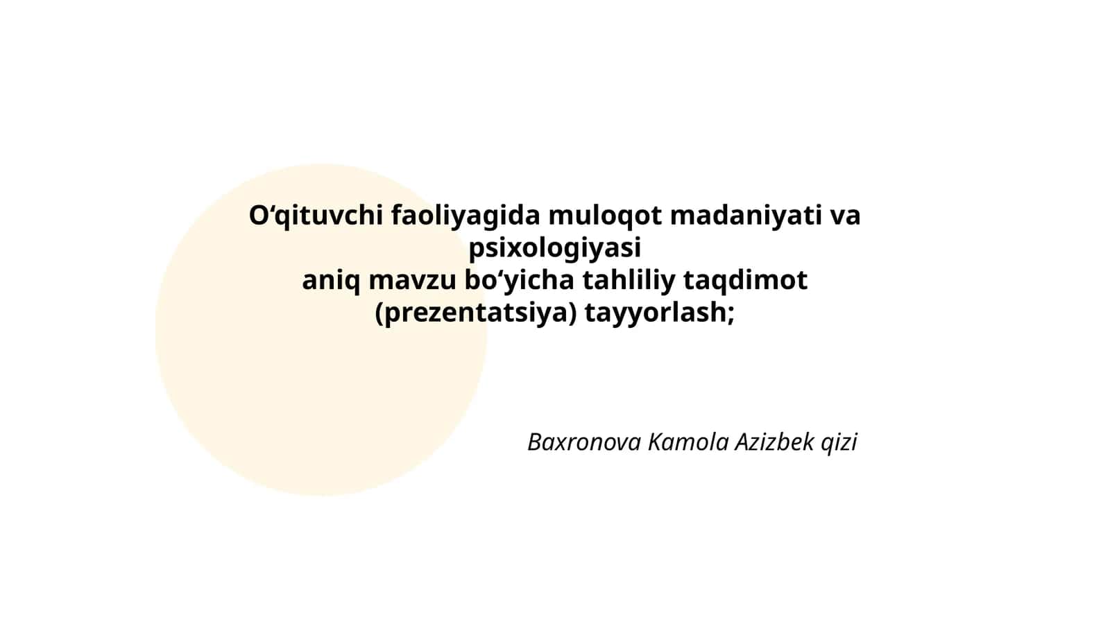 Muloqot Madaniyati va Psixologiyasi
