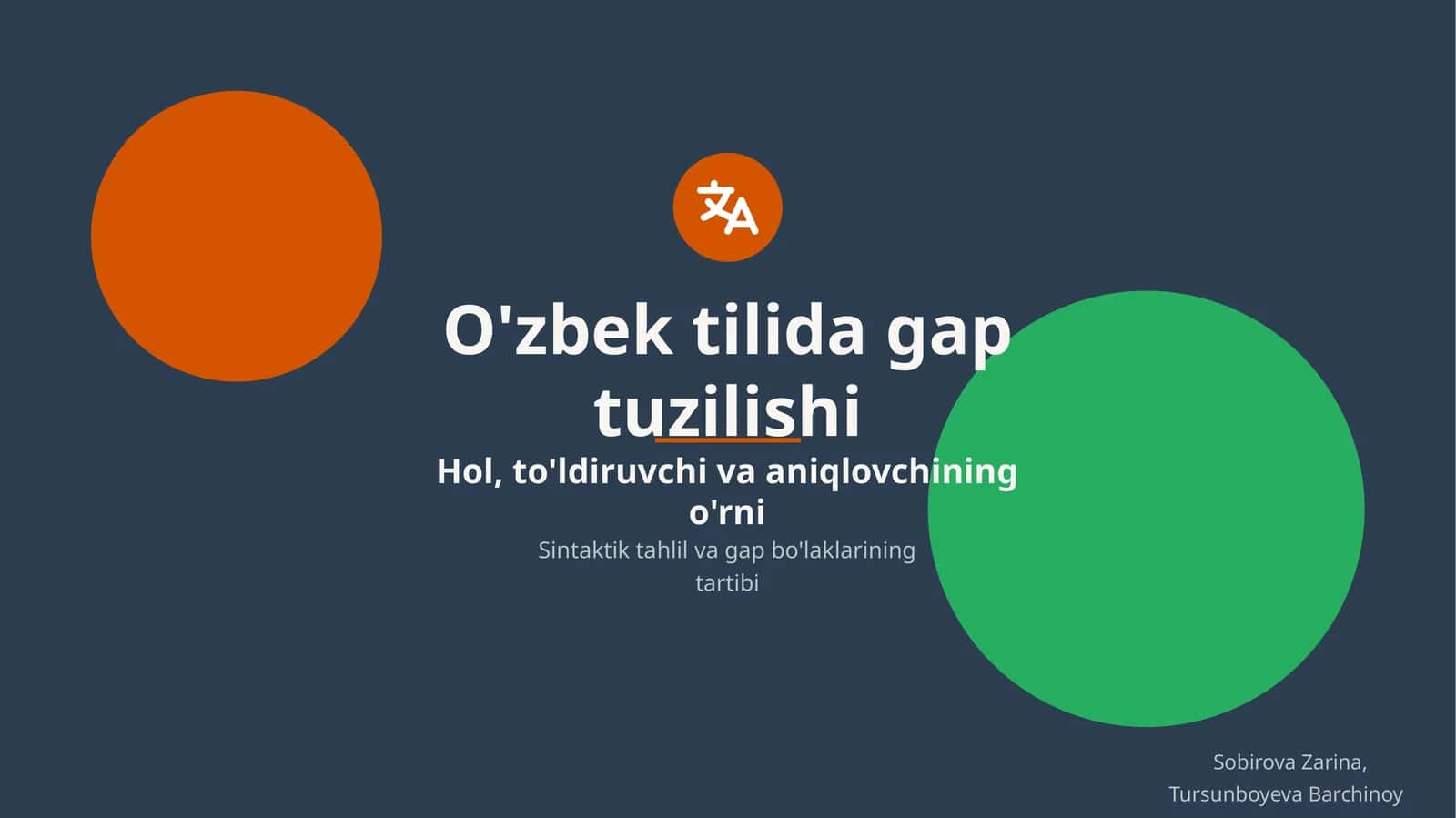 O'zbek tilida gap tuzilishi