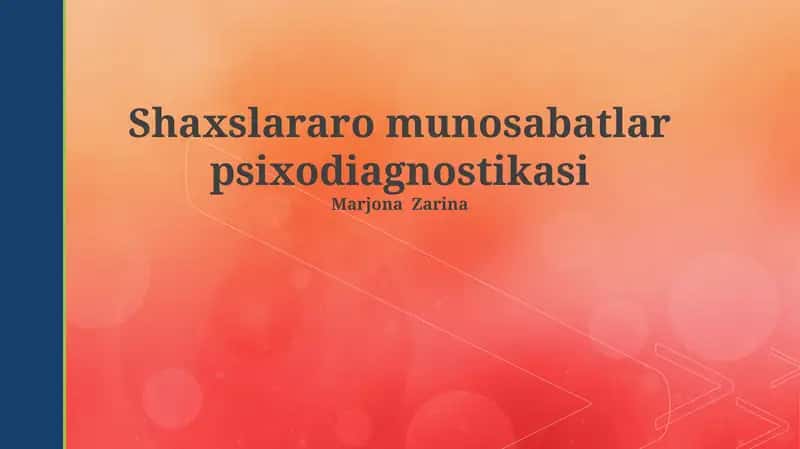 Shaxslararo munosabatlar psixodiagnostikasi