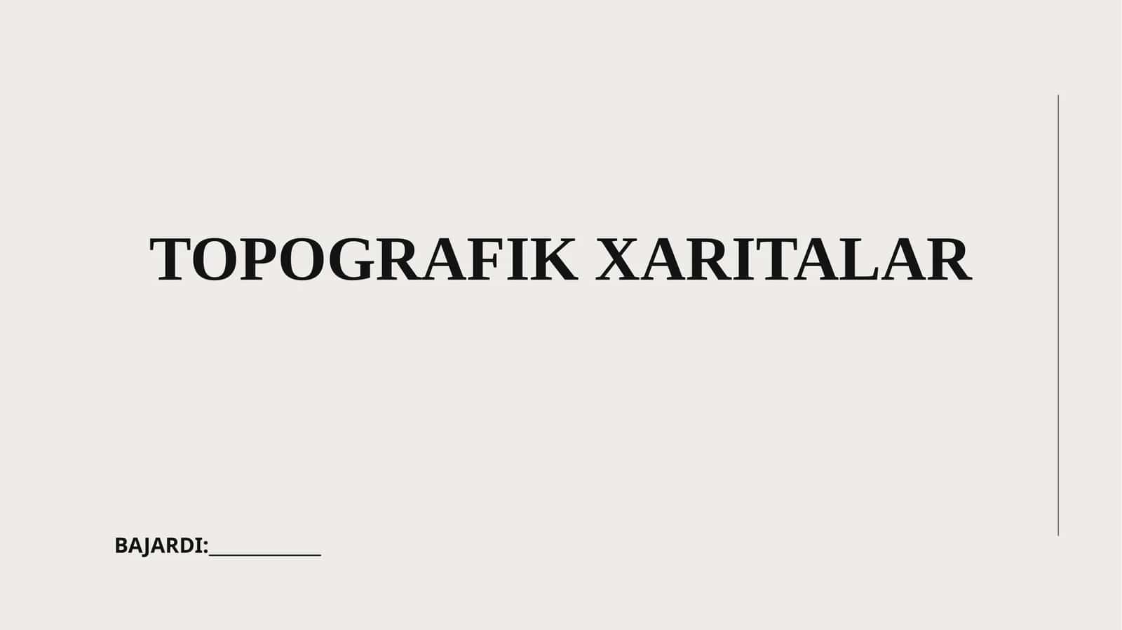Topografik xaritalar