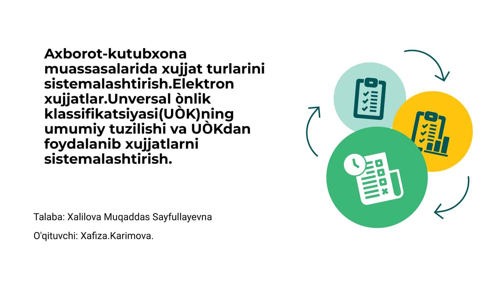 Xujjat turlarini sistemalashtirish