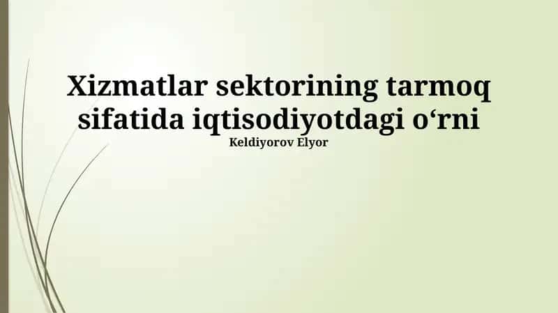 Xizmat ko'rsatish sohasi