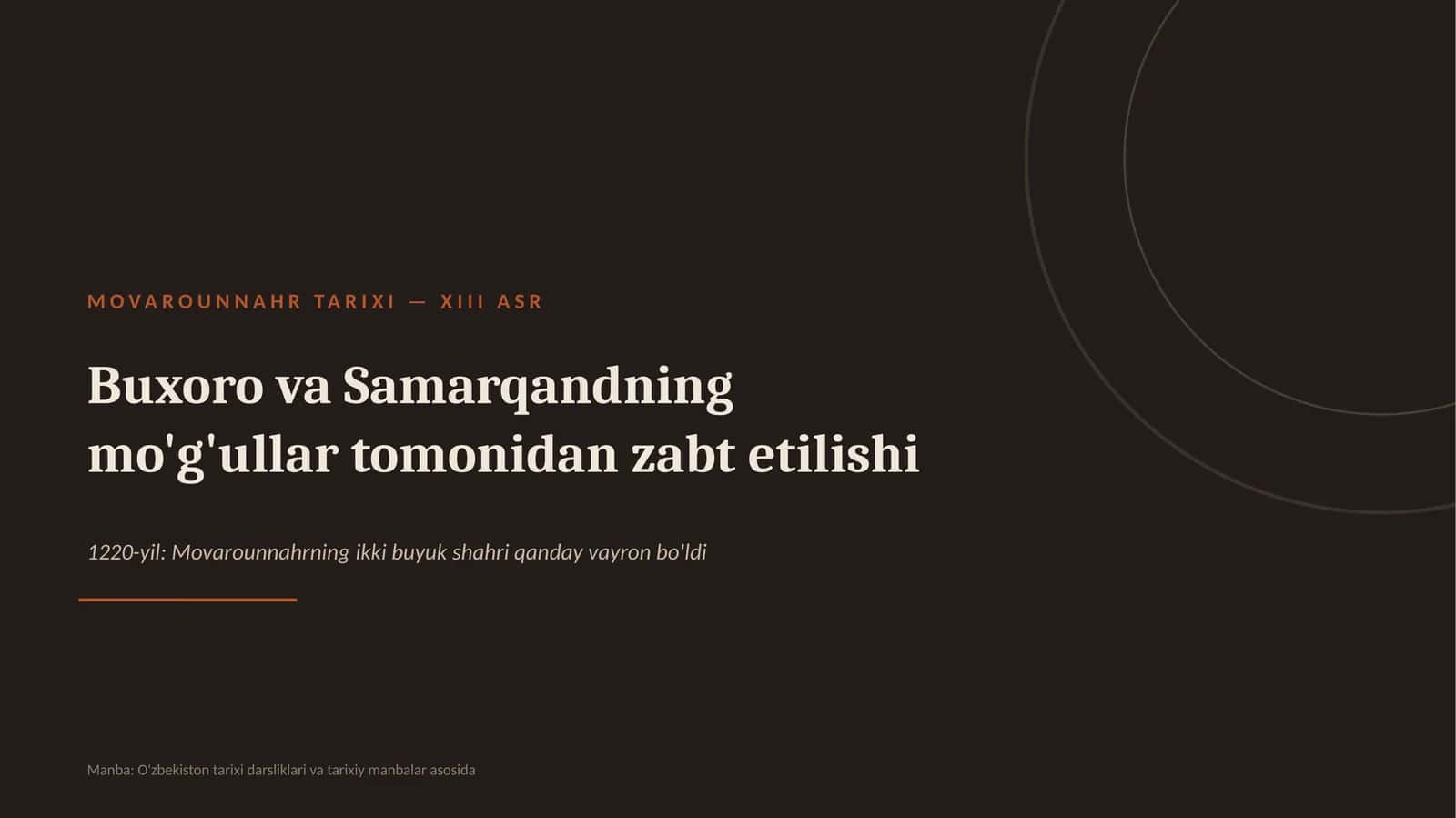 MOVAROUNNAHR TARIXI — XIII ASR