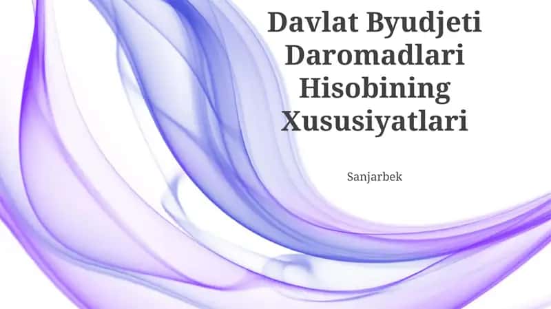 Davlat Byudjeti Daromadlari Hisobining Xususiyatlari