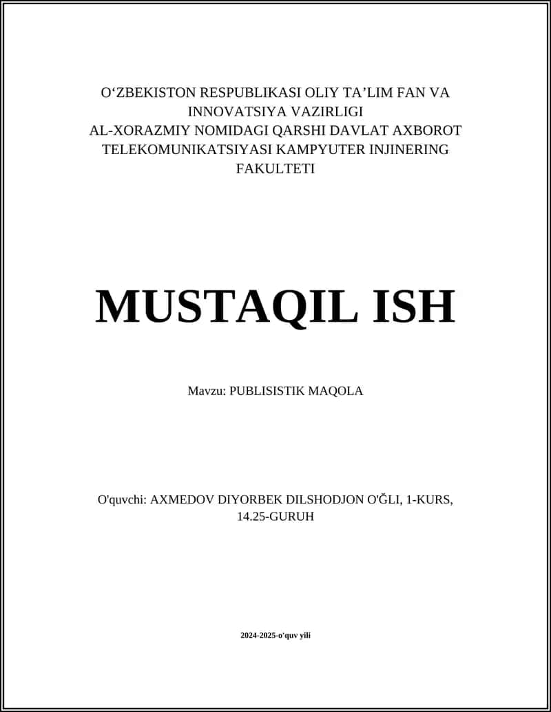 PUBLISISTIK MAQOLA