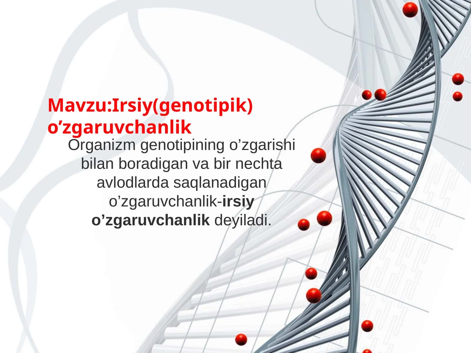 Irsiy(genotipik)o’zgaruvchanlik