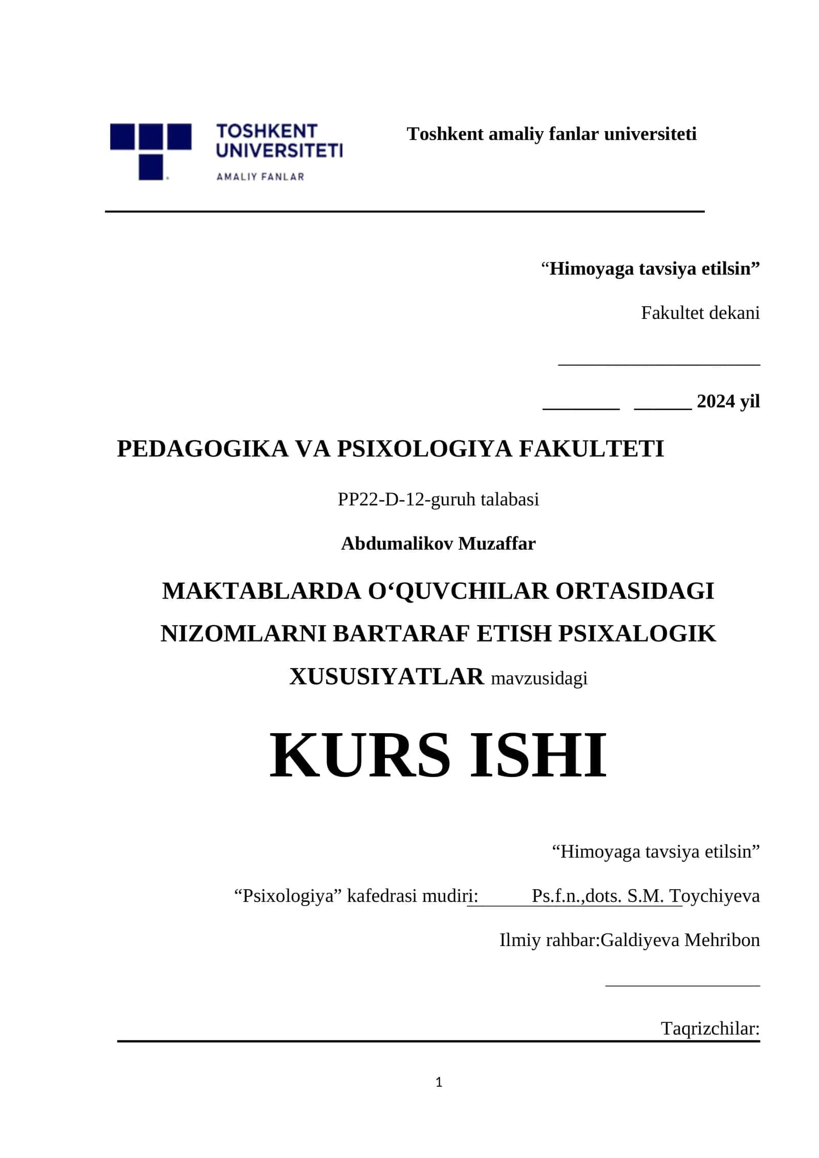 Talabalarning sifatli o'qitish metodlari va psixologik xarakteristika