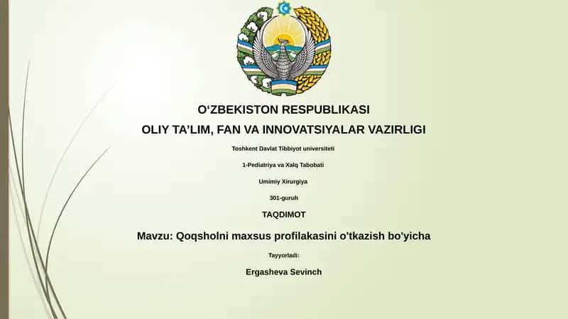 Qoqshol profilaktikasi