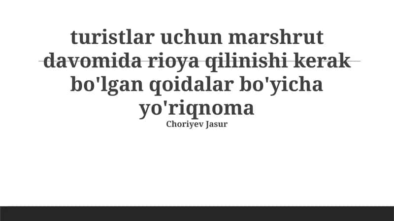Marshrut Yo'riqnoma