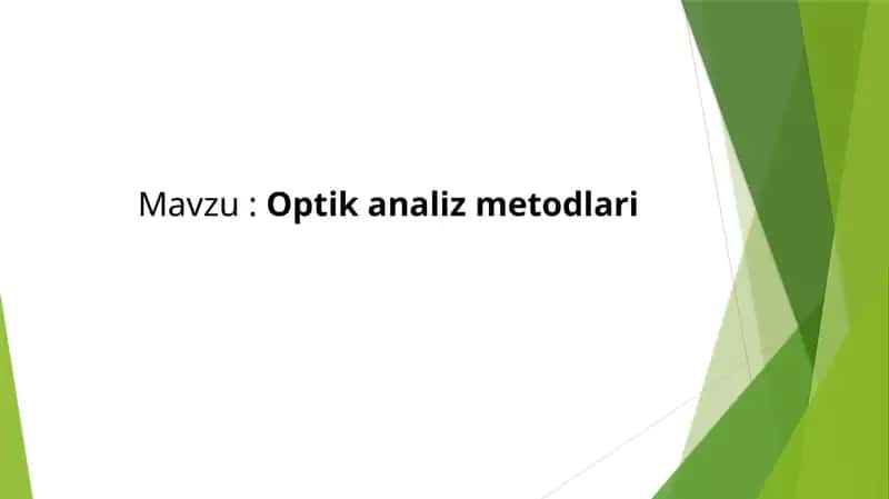 Optikan aliz metodlari