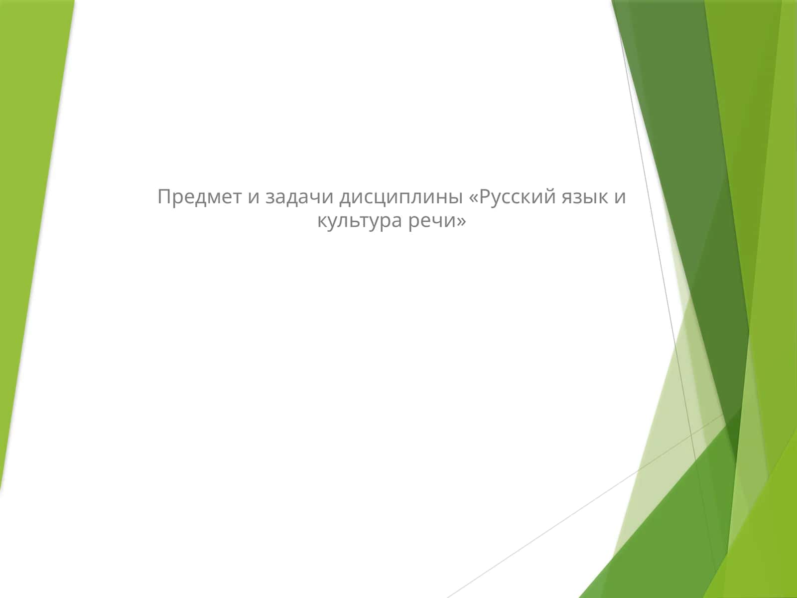 Русский язык и культура речи