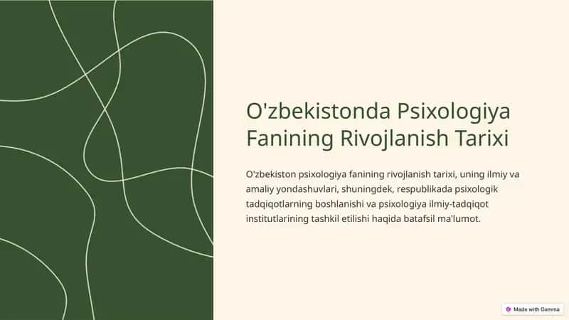 Psixologiya Fanining Rivojlanish Tarixi