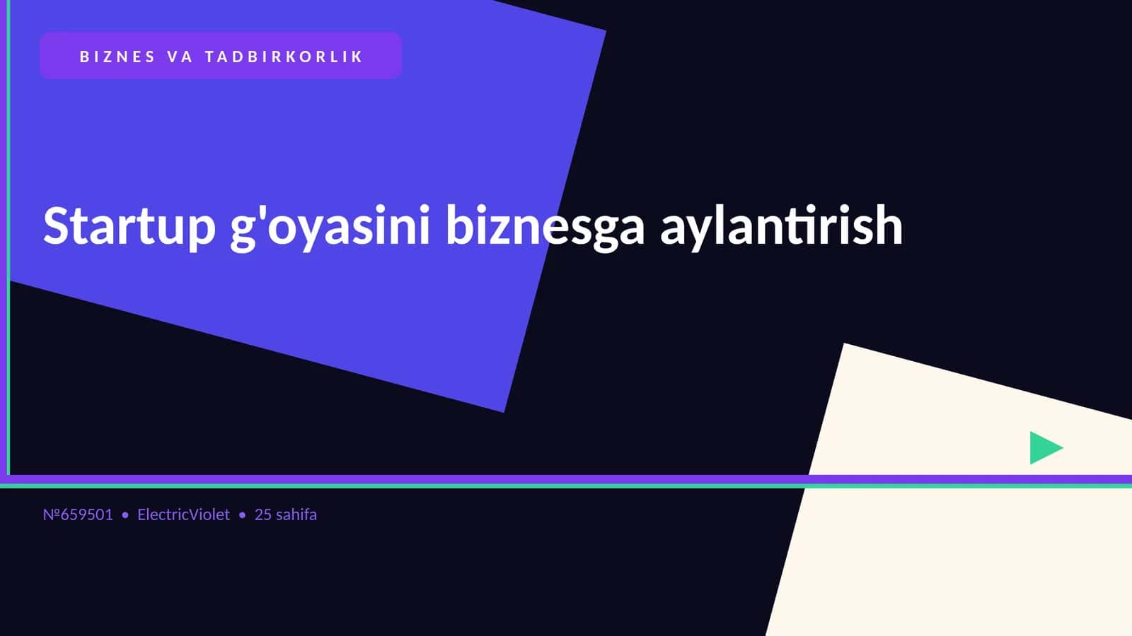 Startup g'oyasini biznesga aylantirish