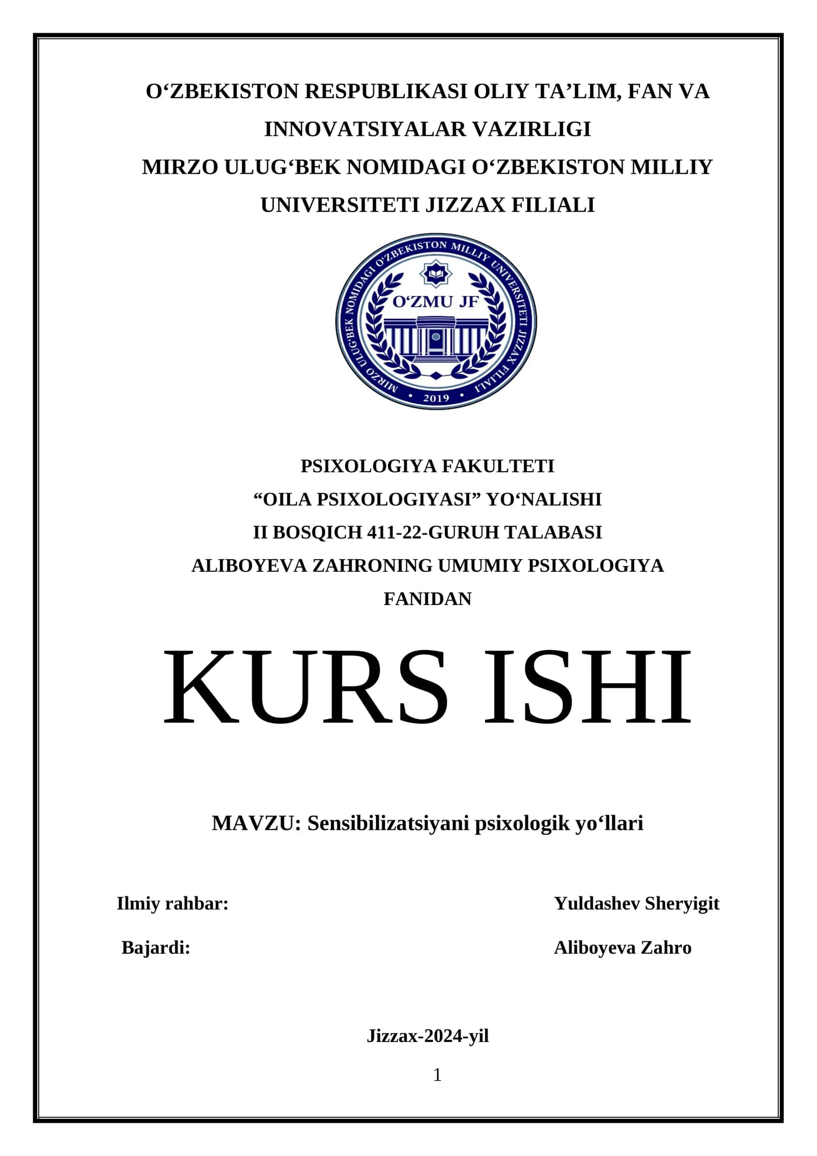 Sensibilizatsiyani psixologik yoʻllari