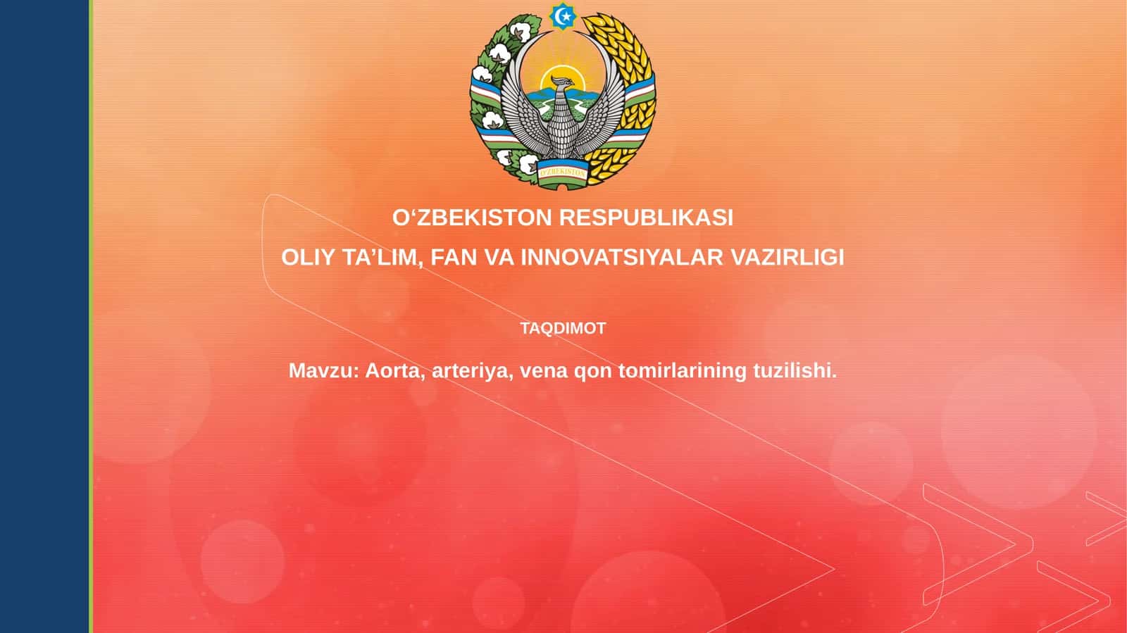 Aorta, Arteriya va Venalarning Umumiy Tuzilishi