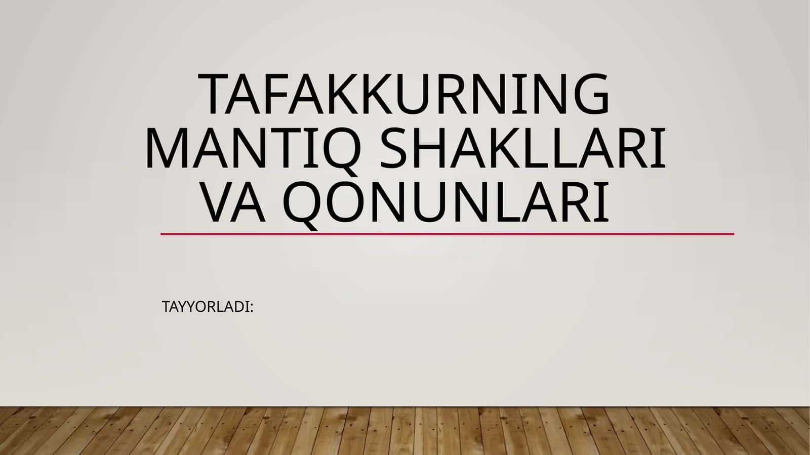 Tafakkurning mantiq shakllari va qonunlari