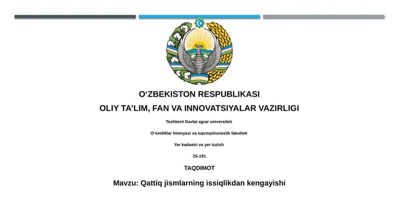 Qattiq jismlarning issiqlikdan kengayishi