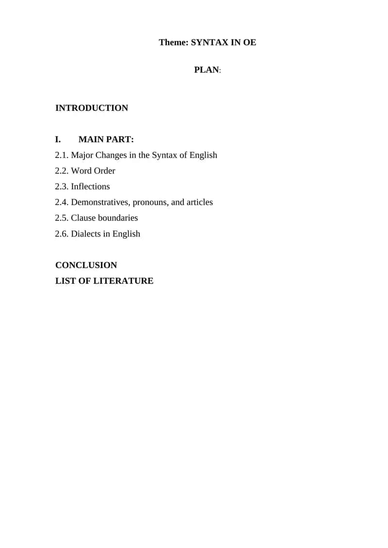 Syntax in OE