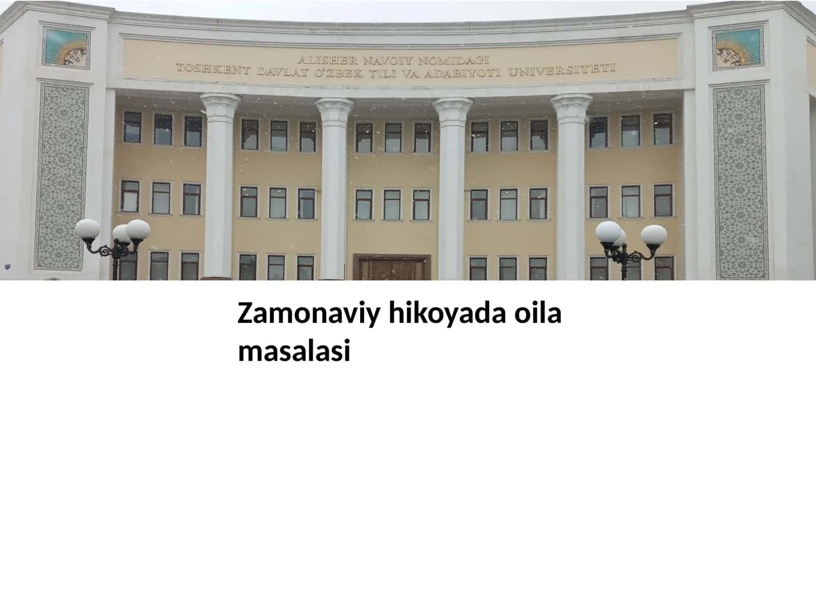 Zamonaviy hikoya da oila masalasi