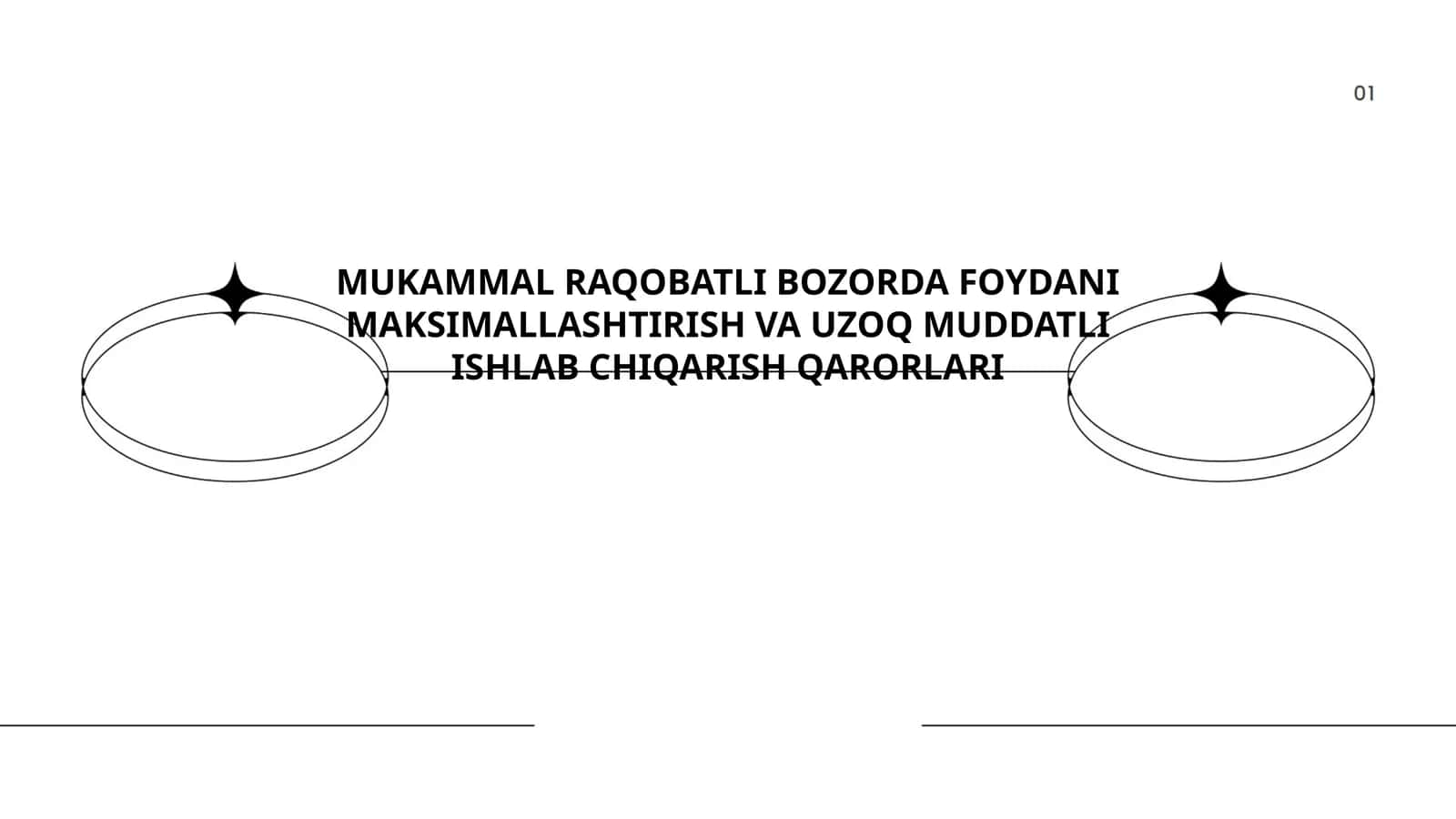 MUKAMMAL RAQOBATLI BOZORDA FOYDANI MAKSIMALLASHTIRISH VA UZOQ MUDDATLI ISHLAB CHIQARISH QARORLARI