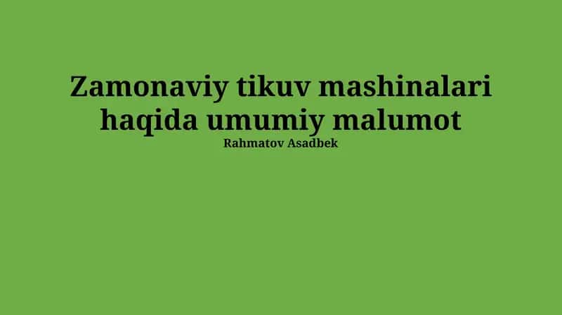 Turlari va xususiyatlari