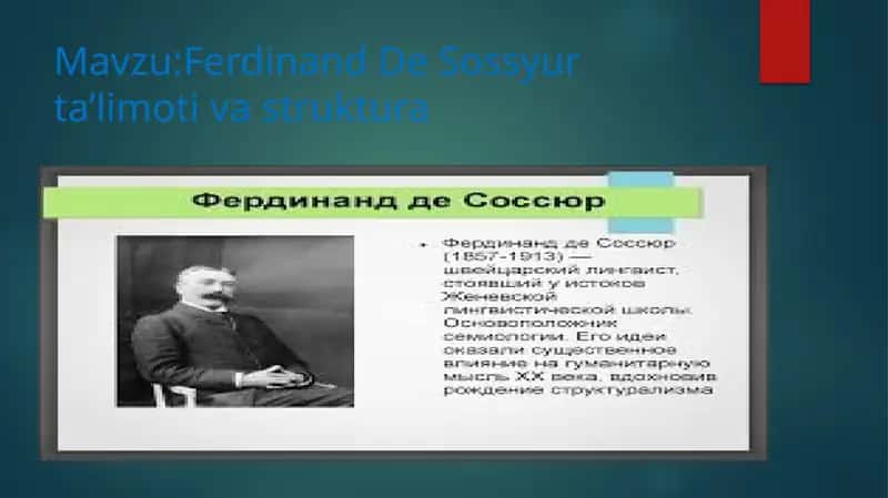 Ferdinand de Sossyur ta'limoti va struktura
