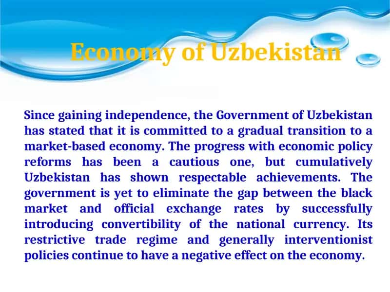 Economic Policy Reforms in Uzbekistan