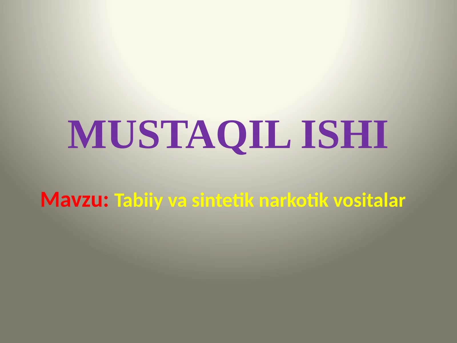 Tabiiy va sintetik narkotik vositalar