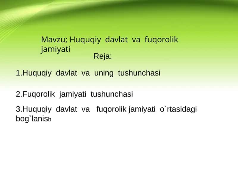 Huquqiy davlat va fuqorolik jamiyati