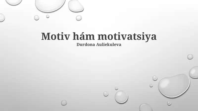 Motiv hám motivatsiya