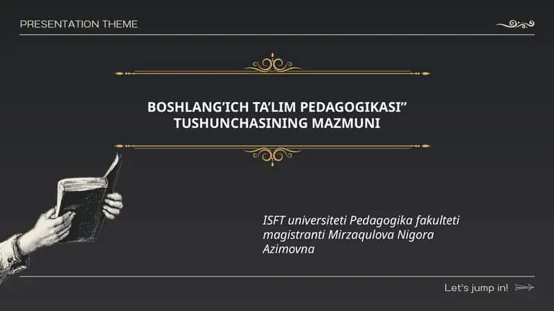 Boshlang’ich Ta’lim Pedagogikasi