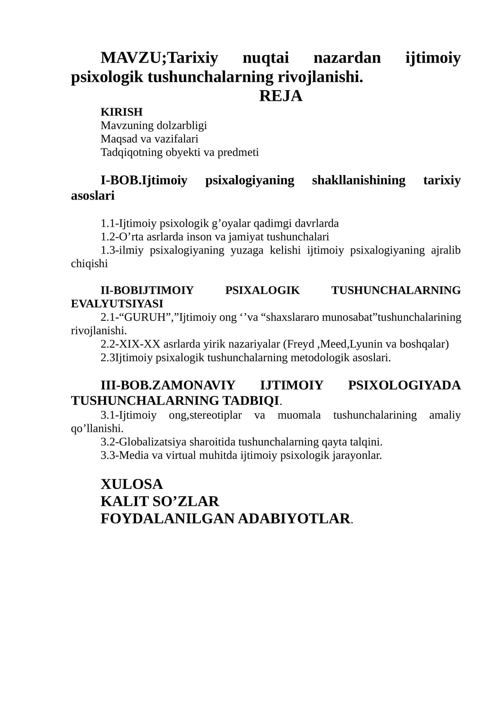 Tarixiy nuqtai nazardan ijtimoiy psixologik tushunchalarning rivojlanishi