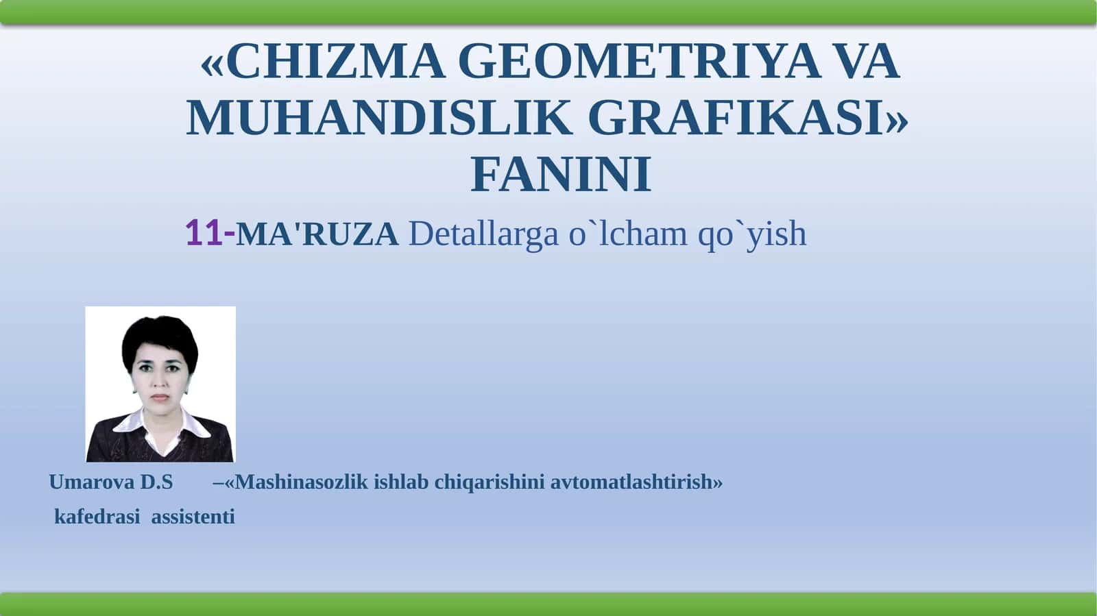 Detallarga oʻlcham qoʻyish